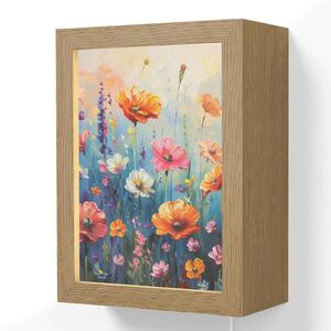 OnlyWow NÁSTĚNNÁ LAMPA Květiny - Příroda - Akvarel - Umění 15x20 cm obraz