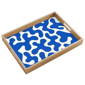OnlyWow SERVÍROVACÍ PODNOS Tvary - abstraktní - modrá - vlny 50x35 cm obraz