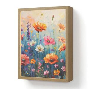 OnlyWow NÁSTĚNNÁ LAMPA S AKUMULÁTOREM Květiny - Příroda - Akvarel - Umění 30x40 cm obraz