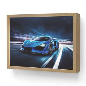 OnlyWow DOBÍJECÍ NOČNÍ LAMPIČKA Auto - Modrá - Chlapci - Dítě 40x30 cm obraz