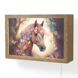 OnlyWow NÁSTĚNNÁ LAMPA Kůň - Příroda - Květiny - Motýli - Les 30x20 cm obraz