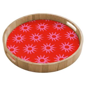 OnlyWow SERVÍROVACÍ PODNOS Slunce - červená - růžová - vzor - léto 40x40 cm obraz