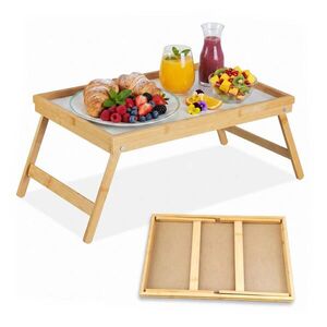 Relaxdays PODNOS Přírodní bílá skládací bambus MDF 63 cm obraz