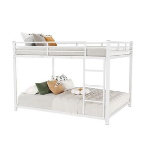 OKWISH PATROVÁ postel 140/200 cm Bílá kovová s bezpečnostními zábradlími obraz