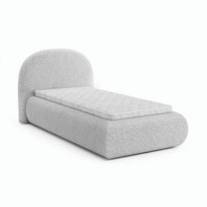 Beautysofa ČALOUNĚNÁ POSTEL Motti 90×200, jednolůžko s úložným prostorem a pěnovou matrací 10 cm, světle šedá obraz