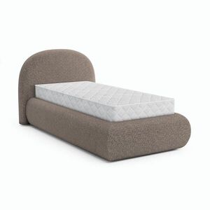 Beautysofa ČALOUNĚNÁ POSTEL Motti 90×200, jednolůžko s úložným prostorem a taštičkovou matrací 20 cm, cappuccino obraz