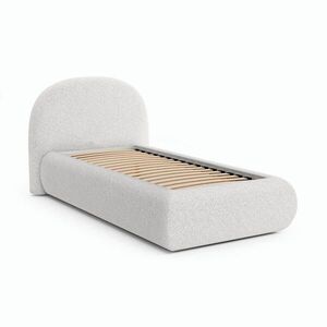 Beautysofa ČALOUNĚNÁ POSTEL Motti 90×200, jednolůžko s úložným prostorem, bez matrace, krémová obraz