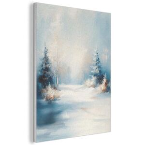 MuchoWow AKUSTICKÝ obraz Les – Zima – Příroda – Abstrakt – Sníh 60x80 cm obraz