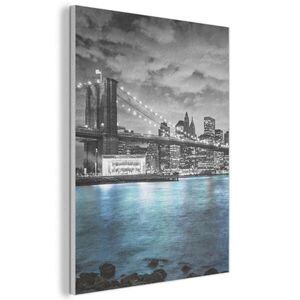 MuchoWow AKUSTICKÝ obraz New York - panorama - město - modrá 60x80 cm obraz
