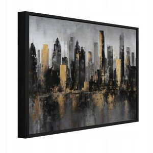 Wallarena ZARÁMOVANÉ obrazy městská abstrakce černá 120x80 cm obraz