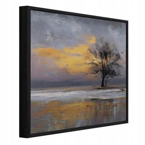 Wallarena ZARÁMOVANÉ obrazy abstraktní strom zlatý 80x80 cm obraz