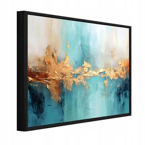 Wallarena ZARÁMOVANÉ obrazy mramor abstraktní zlatý 100x70 cm obraz