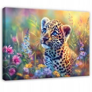 Wallarena OBRAZ na plátně Zvířata Panter Barevný 60x40 cm obraz