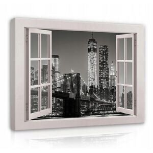 Wallarena OBRAZY NA PLÁTNĚ Obývací pokoj s motivem města New York 80x60 obraz