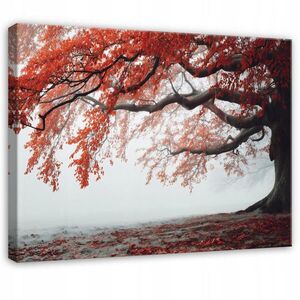 Wallarena OBRAZ na plátně Strom v mlze oranžový 120x80 cm obraz