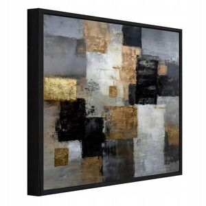 Wallarena ZARÁMOVANÉ obrazy abstraktní geometrické černé 80x80 cm obraz