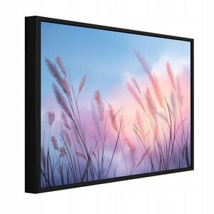 Wallarena ZARÁMOVANÉ obrazy pampasová tráva přírodní růžová 60x40 cm obraz