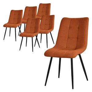ML-DESIGN SADA 6 JEDÁLENSKÝCH ŽIDLÍ Oranžový látkový potah obraz