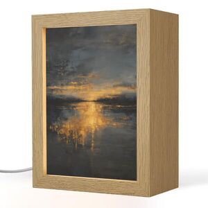 OnlyWow STOLNÍ LAMPA Zlatý odraz na vodě 15x20 cm obraz