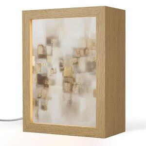 OnlyWow STOLNÍ LAMPA Abstraktní čtverce - zemité tóny - mlhavé 15x20 cm obraz