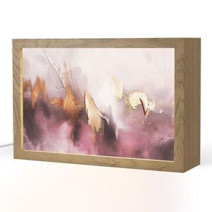 OnlyWow STOLNÍ LAMPA Fialová - abstraktní - barva - zlatá 30x20 cm obraz