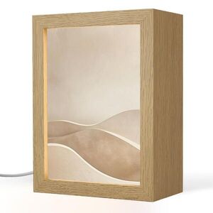 OnlyWow STOLNÍ LAMPA Béžová - Příroda - Abstraktní - Moderní 15x20 cm obraz