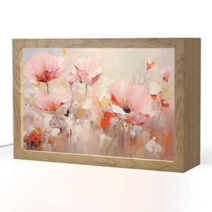 OnlyWow STOLNÍ LAMPA Květiny - Akvarel - Růžová - Abstraktní - Umění 30x20 cm obraz