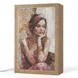 OnlyWow STOLNÍ LAMPA Žena - vzhled malby - portrét - moderní 20x30 cm obraz