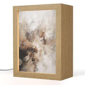 OnlyWow STOLNÍ LAMPA Barva - abstraktní - béžová - umění 15x20 cm obraz