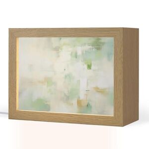 OnlyWow STOLNÍ LAMPA Abstraktní - Umění - Bílá - Zelená - Moderní 20x15 cm obraz