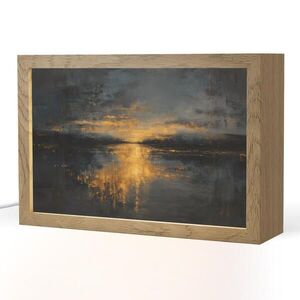 OnlyWow STOLNÍ LAMPA Zlatý odraz na vodě 30x20 cm obraz