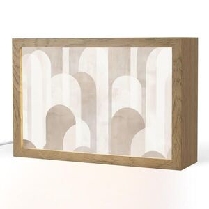OnlyWow STOLNÍ LAMPA Abstraktní oblouky - Moderní - Béžová 30x20 cm obraz
