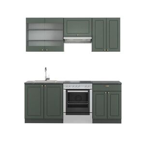 Vicco KUCHYŇSKÝ KOUT Fame-Line Zeleno-zlatá Country House/Anthracite 200 cm bez pracovní desky obraz