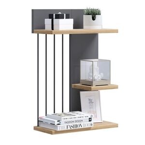 Livetastic NÁSTĚNNÁ POLICE, antracitová, barvy dubu, 40/60/19 cm obraz