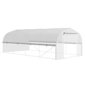 Outsunny SKLENÍK 6 x 3 x 2 m s 8 okny a dveřmi, bílý obraz