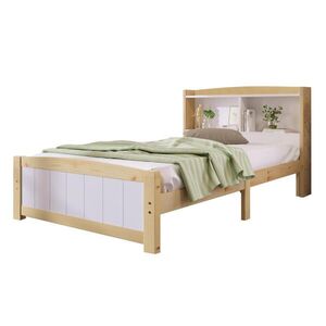 OKWISH JEDNOLŮŽKOVÁ postel 90/200 cm bílá z masivního dřeva a MDF s úložným čelem obraz
