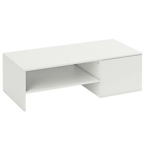 Modfu KONFERENČNÍ stolek ze dřeva 110x52x36 cm bílý s posuvnou deskou a úložným prostorem obraz