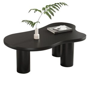 Modfu KONFERENČNÍ stolek z MDF 107x40, 5x66 cm černý s deskou ve tvaru oblaku a plstěnými podložkami obraz