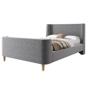 OKWISH DĚTSKÁ postel 90/200 cm šedá z sametu s vesmírným motivem a bezpečným rámem obraz