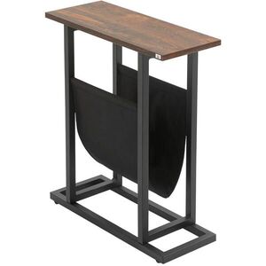 Modfu ODKLÁDACÍ stolek z polyesteru 49x19x55 cm tmavě hnědá/černá s úložnou kapsou a ocelovým rámem obraz