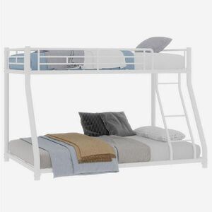OKWISH PATROVÁ postel 90/190 a 140/190 cm bílá z železa s žebříkem a zvýšeným zábradlím obraz