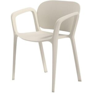 OKWISH ZAHRADNÍ židle 60/56/75 cm bílá z plastu stohovatelná sada 4 ks s područkami obraz
