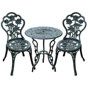 OKWISH BISTRO set 60/60/69 cm zelený ze železa pro 2 osoby v antickém vzhledu obraz