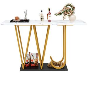 OKWISH KONFERENČNÍ stůl 120/29, 5/80 cm bílý z MDF a kovu s úložným prostorem obraz