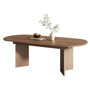 Redom ROZKLÁDACÍ jídelní stůl 160/200 x 90 cm s tlustou deskou, zaoblenými hranami a stabilní konstrukcí, Ořech obraz