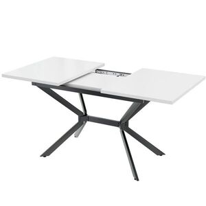 Redom ROZKLÁDACÍ jídelní stůl 120/160/80 cm z MDF s kovovými nohami, pro 4–6 osob, Bílá obraz