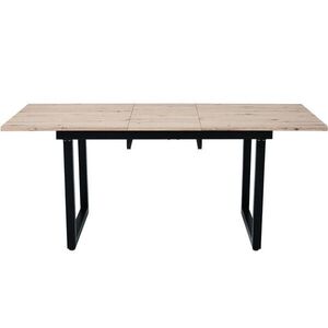 OKWISH JÍDELNÍ stůl 140/180/80/75 cm černý a v dekoru dubu z MDF a kovu rozkládací obraz