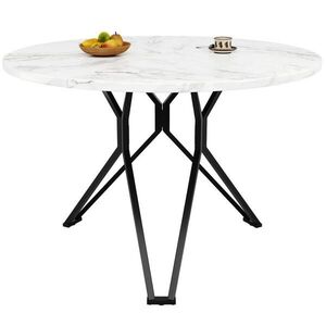 OKWISH JÍDELNÍ stůl 100/100/76 cm černý z MDF s kovovou podnoží a nastavitelnými nožkami obraz