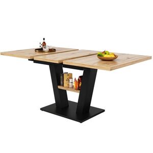 OKWISH JÍDELNÍ stůl 118-157/70/75 cm černá/přírodní z MDF a kovu rozkládací obraz