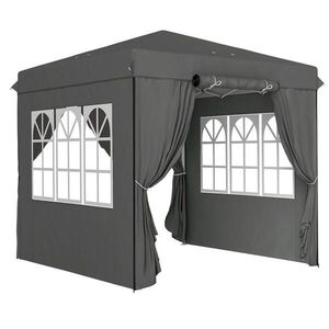 Modfu ZAHRADNÍ altán z polyesteru 250x250x268 cm tmavě šedý pop-up s UV ochranou, nastavitelnou výškou a bočními stěnami obraz